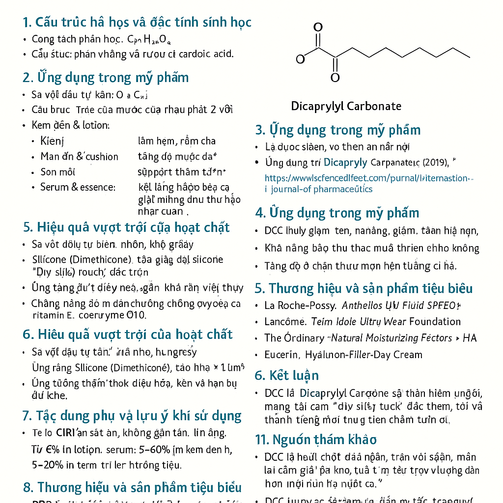 Dicaprylyl Carbonate La Hoat Chat Gi Cong Dung Trong Duoc My Pham