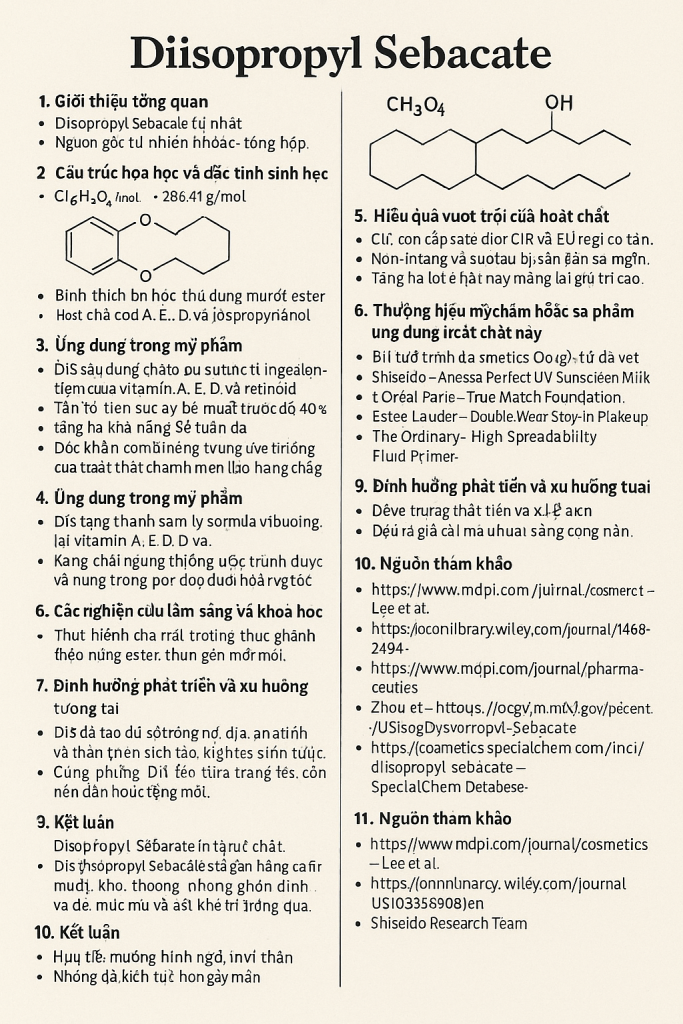 Diisopropyl Sebacate La Hoat Chat Gi Cong Dung Trong Duoc My Pham