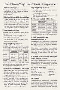 Dimethicone Vinyl Dimethicone Crosspolymer La Hoat Chat Gi Cong Dung Trong Duoc My Pham