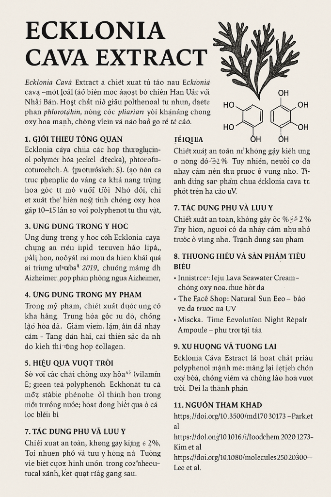 Ecklonia Cava Extract La Hoat Chat Gi Cong Dung Trong Duoc My Pham