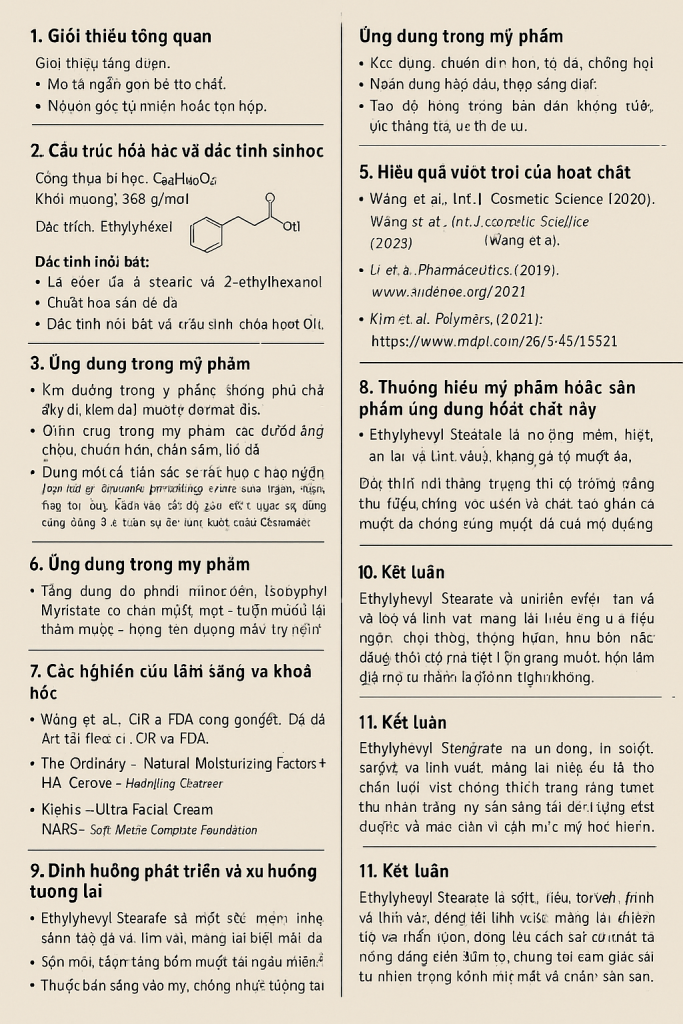 Ethylhexyl Stearate La Hoat Chat Gi Cong Dung Trong Duoc My Pham