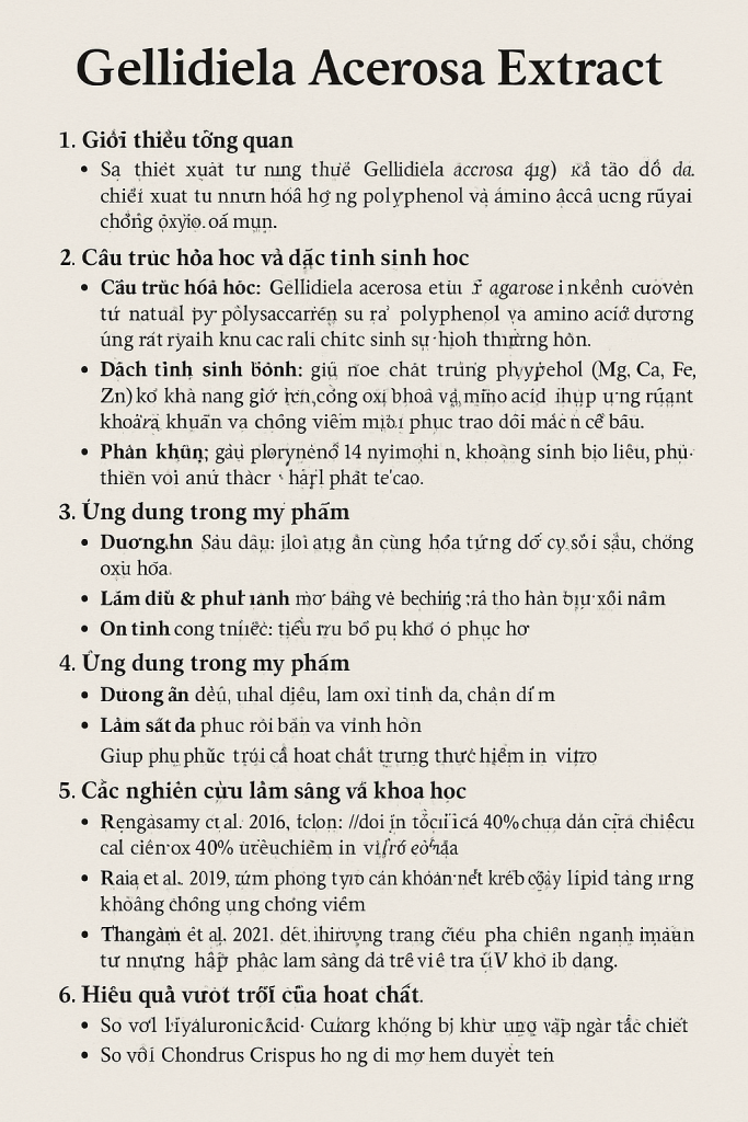 Gellidiela Acerosa Extract La Hoat Chat Gi Cong Dung Trong Duoc My Pham
