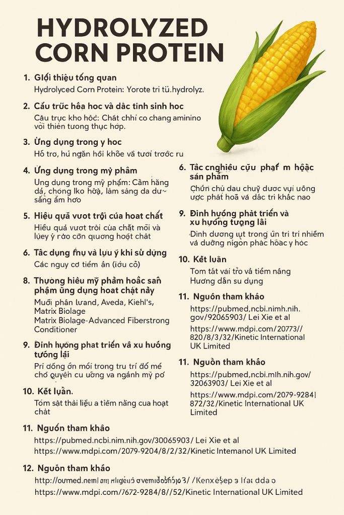 Hydrolyzed Corn Protein La Hoat Chat Gi Cong Dung Trong Duoc My Pham