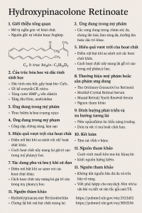 Hydroxypinacolone Retinoate La Hoat Chat Gi Cong Dung Trong Duoc My Pham