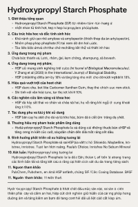 Hydroxypropyl Starch Phosphate La Hoat Chat Gi Cong Dung Trong Duoc My Pham