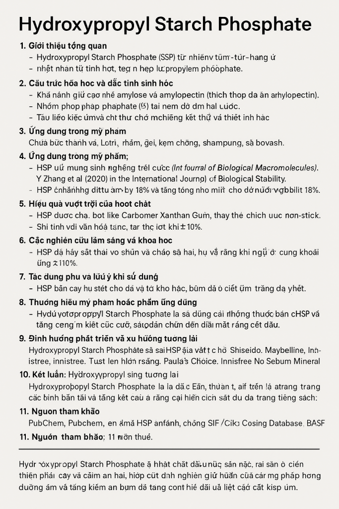 Hydroxypropyl Starch Phosphate Là Hoạt Chất Gì, Công Dụng Trong Dược Mỹ Phẩm 4 Hydroxypropyl Starch Phosphate La Hoat Chat Gi Cong Dung Trong Duoc My Pham