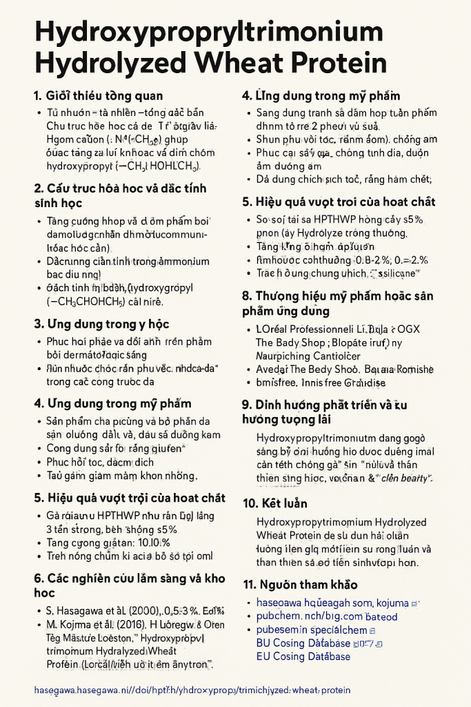 Hydroxypropyltrimonium Hydrolyzed Wheat Protein Là Hoạt Chất Gì, Công Dụng Trong Dược Mỹ Phẩm 2 Hydroxypropyltrimonium Hydrolyzed Wheat Protein La Hoat Chat Gi Cong Dung Trong Duoc My Pham