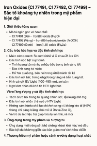 Iron Oxides CI 77491 77492 77499 La Hoat Chat Gi Cong Dung Trong Duoc My Pham