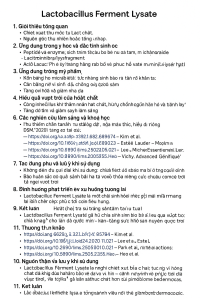 Lactobacillus Ferment Lysate La Hoat Chat Gi Cong Dung Trong Duoc My Pham