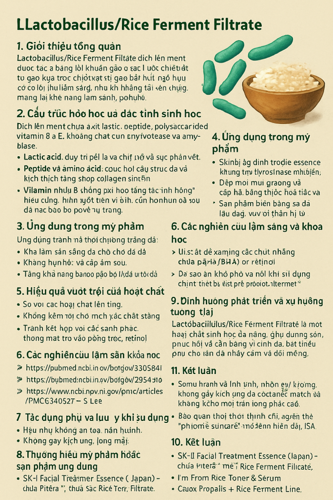 Lactobacillus Rice Ferment Filtrate La Hoat Chat Gi Cong Dung Trong Duoc My Pham