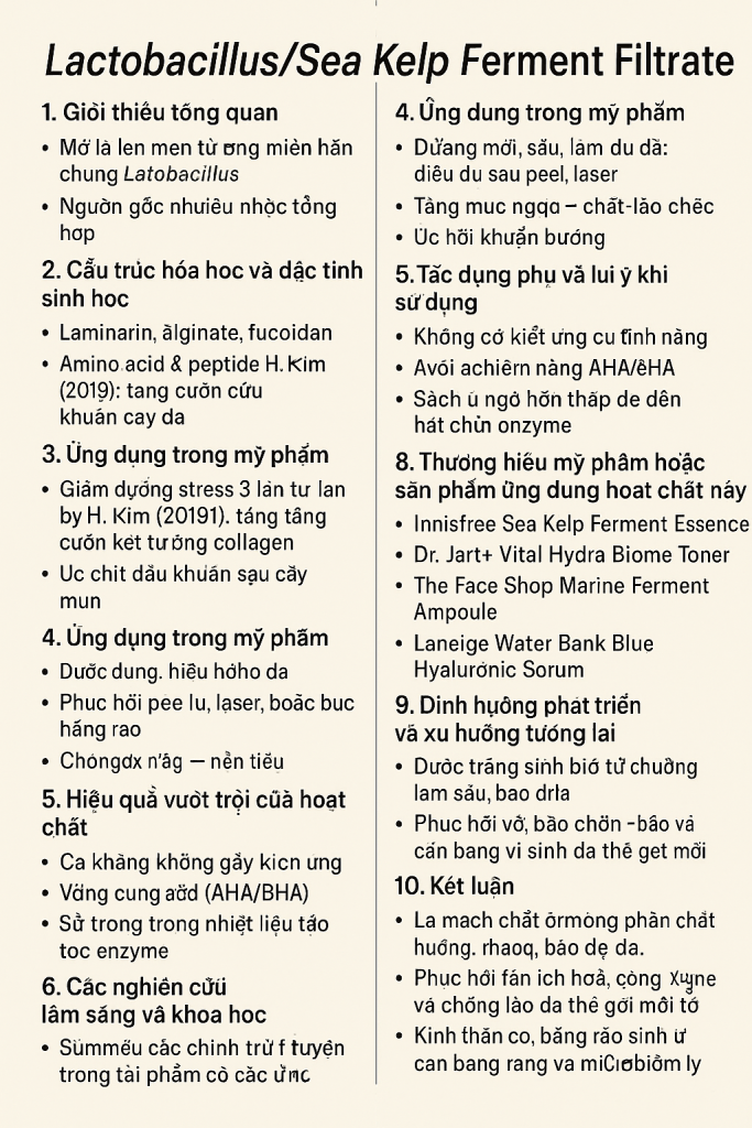 Lactobacillus Sea Kelp Ferment Filtrate La Hoat Chat Gi Cong Dung Trong Duoc My Pham