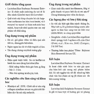 Lactobacillus Soybean Ferment Extract La Hoat Chat Gi Cong Dung Trong Duoc My Pham