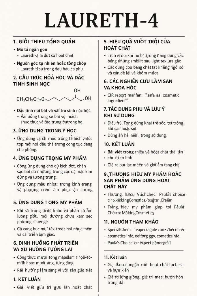 Laureth 4 La Hoat Chat Gi Cong Dung Trong Duoc My Pham