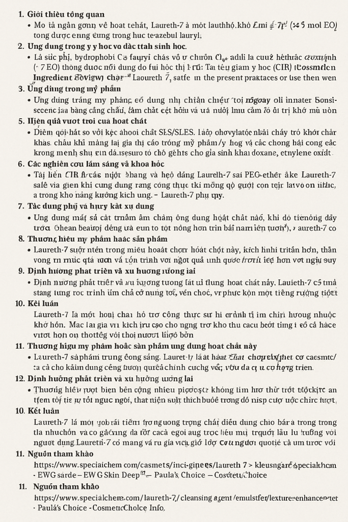 Laureth 7 La Hoat Chat Gi Cong Dung Trong Duoc My Pham