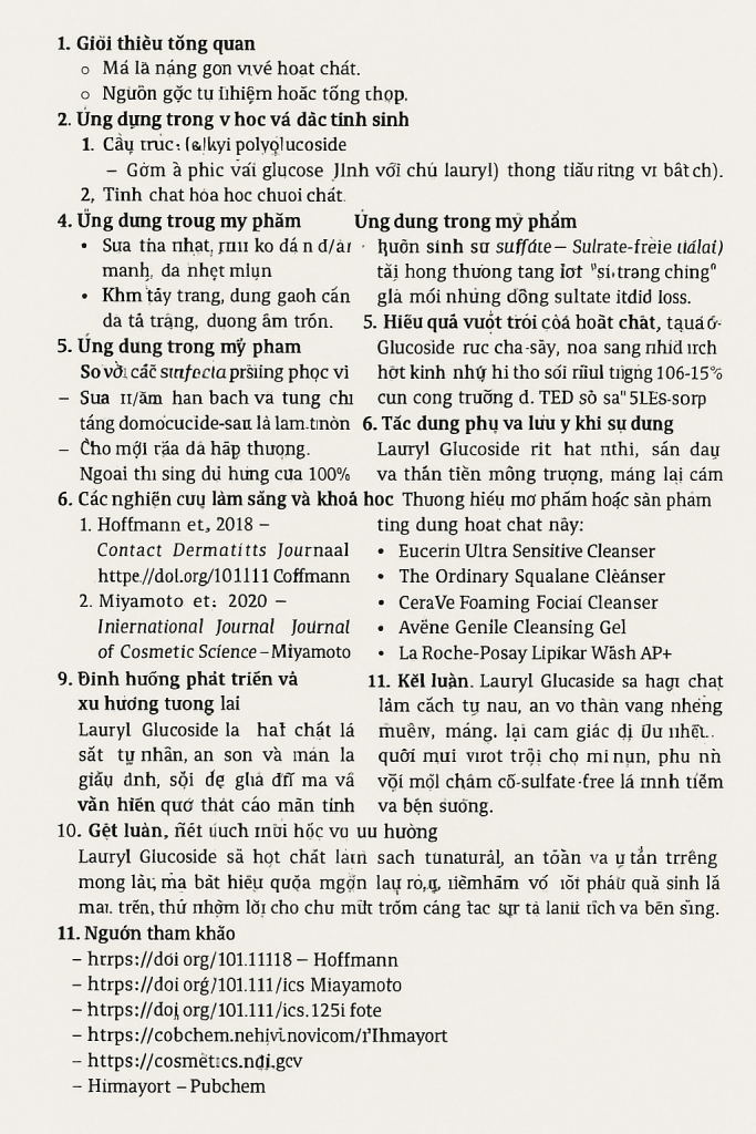 Lauryl Glucoside La Hoat Chat Gi Cong Dung Trong Duoc My Pham