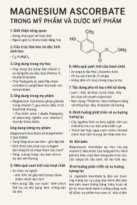 Magnesium Ascorbate La Hoat Chat Gi Cong Dung Trong Duoc My Pham