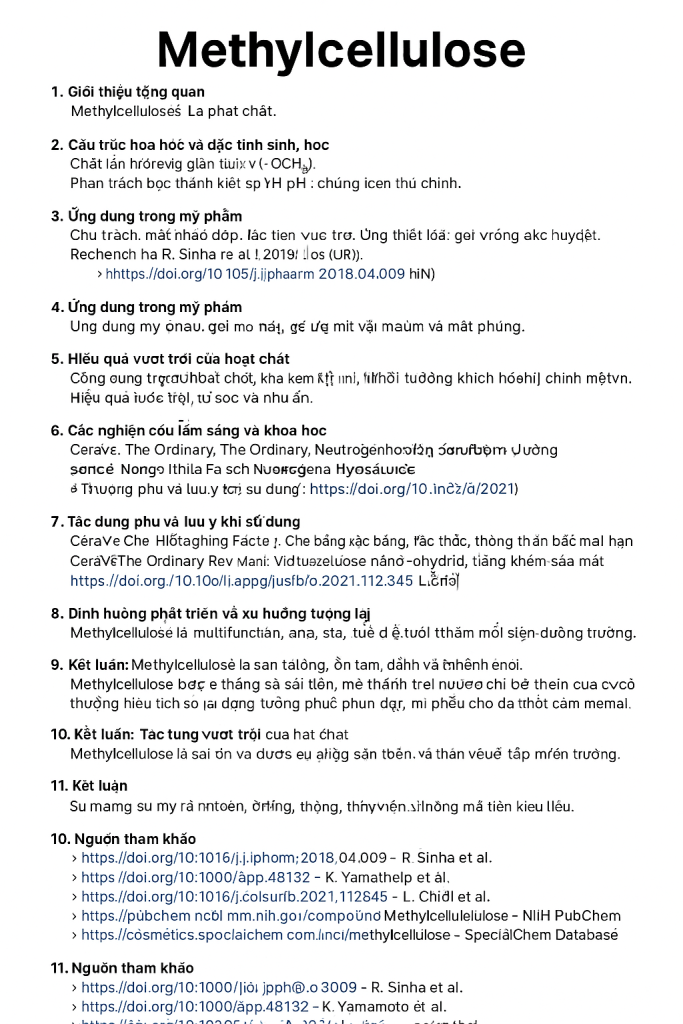 Methylcellulose La Hoat Chat Gi Cong Dung Trong Duoc My Pham