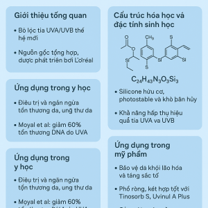 Mexoryl XL Drometrizole Trisiloxane La Hoat Chat Gi Cong Dung Trong Duoc My Pham