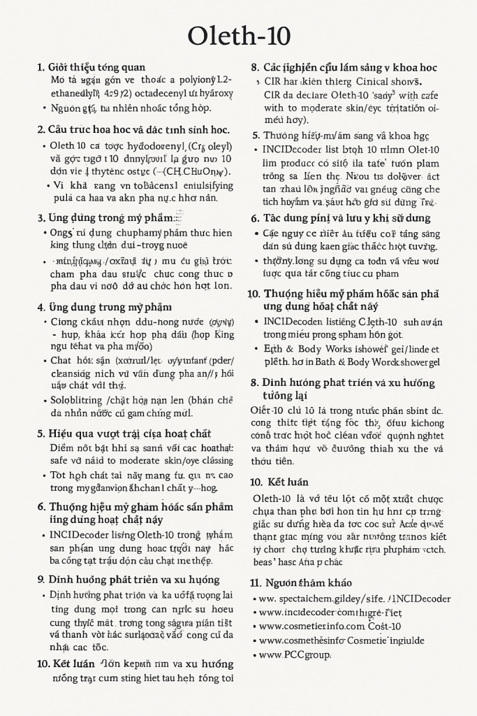 Oleth 10 La Hoat Chat Gi Cong Dung Trong Duoc My Pham