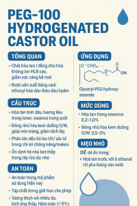PEG 100 Hydrogenated Castor Oil La Hoat Chat Gi Cong Dung Trong Duoc My Pham