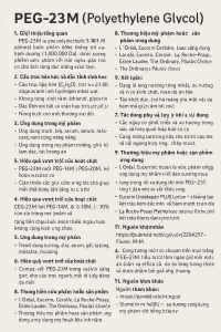PEG 23M La Hoat Chat Gi Cong Dung Trong Duoc My Pham