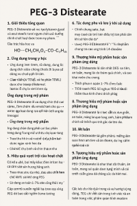 PEG 3 Distearate La Hoat Chat Gi Cong Dung Trong Duoc My Pham