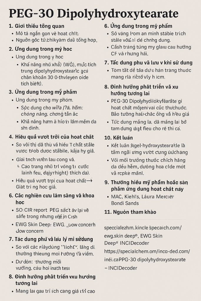 PEG 30 Dipolyhydroxystearate La Hoat Chat Gi Cong Dung Trong Duoc My Pham