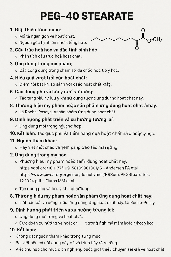 PEG 40 Stearate La Hoat Chat Gi Cong Dung Trong Duoc My Pham