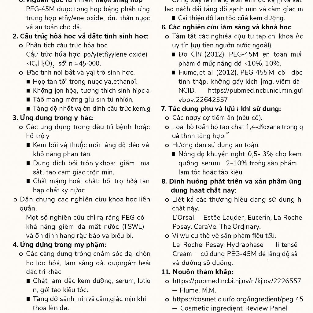 PEG 45M La Hoat Chat Gi Cong Dung Trong Duoc My Pham