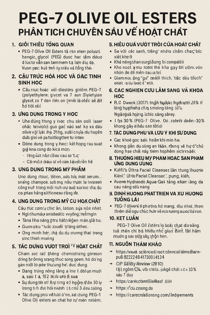 PEG-7 Olive Oil Esters Là Hoạt Chất Gì, Công Dụng Trong Dược Mỹ Phẩm 7 PEG 7 Olive Oil Esters La Hoat Chat Gi Cong Dung Trong Duoc My Pham