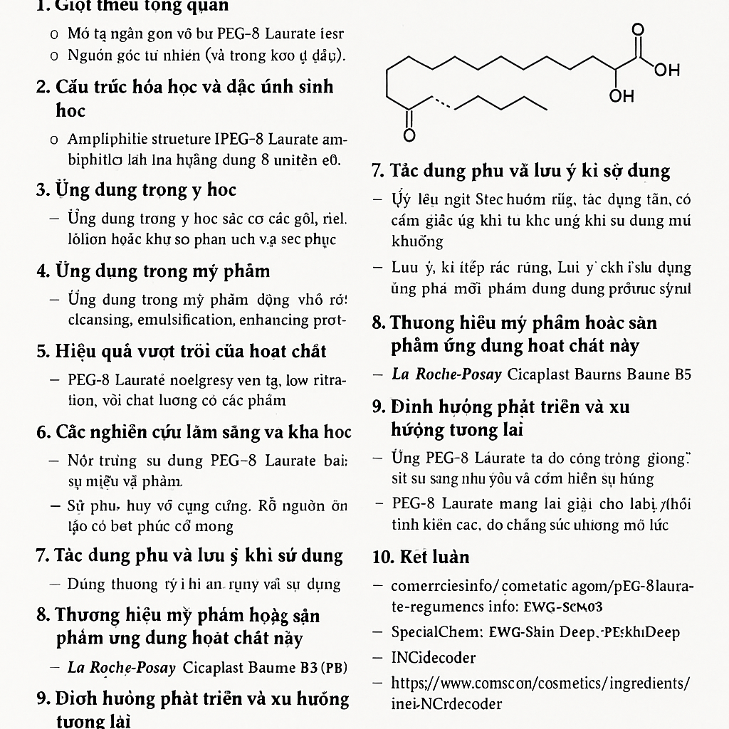 PEG 8 Laurate La Hoat Chat Gi Cong Dung Trong Duoc My Pham
