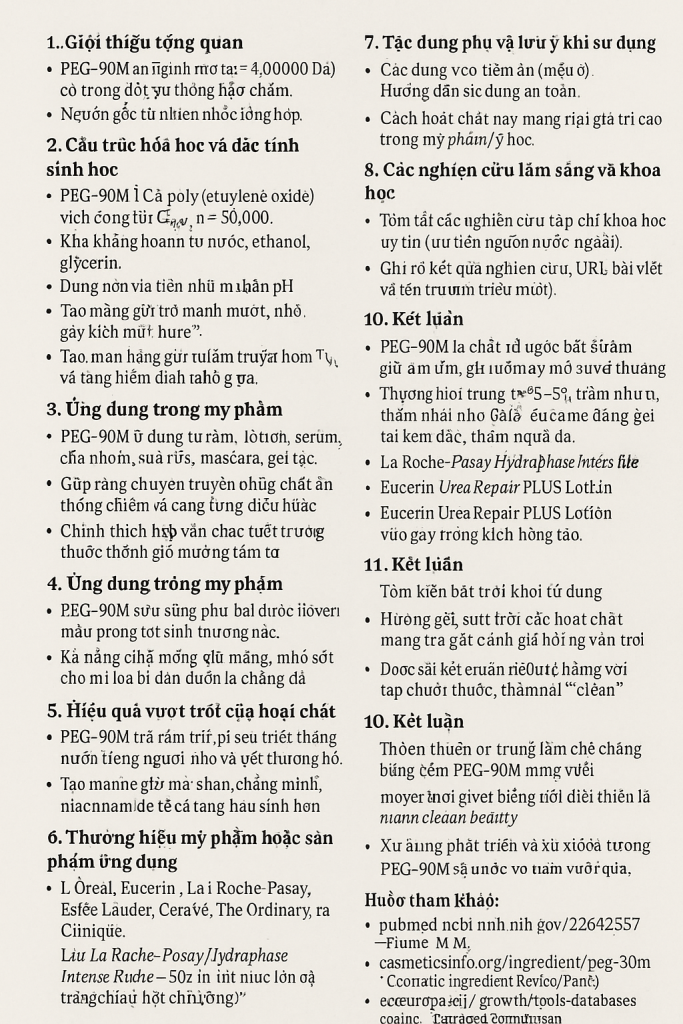PEG 90M La Hoat Chat Gi Cong Dung Trong Duoc My Pham
