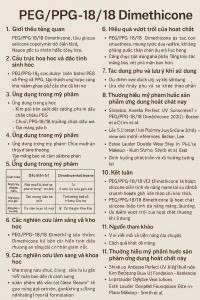 PEG PPG 18 18 Dimethicone La Hoat Chat Gi Cong Dung Trong Duoc My Pham
