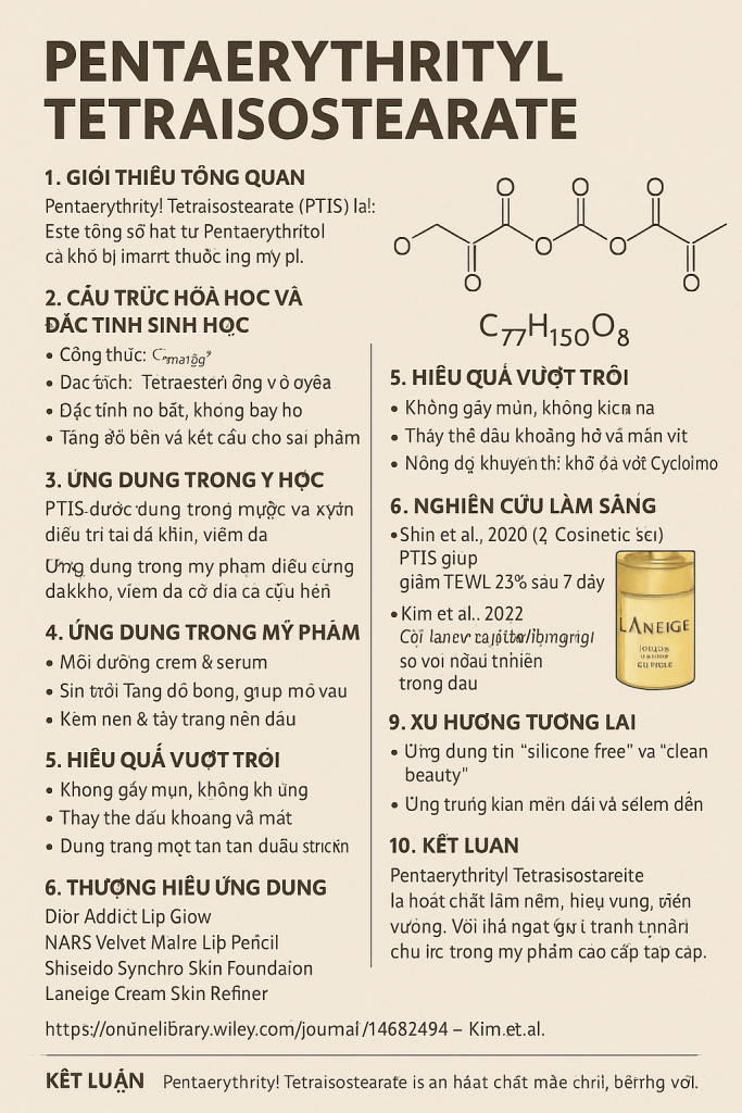Pentaerythrityl Tetraisostearate La Hoat Chat Gi Cong Dung Trong Duoc My Pham