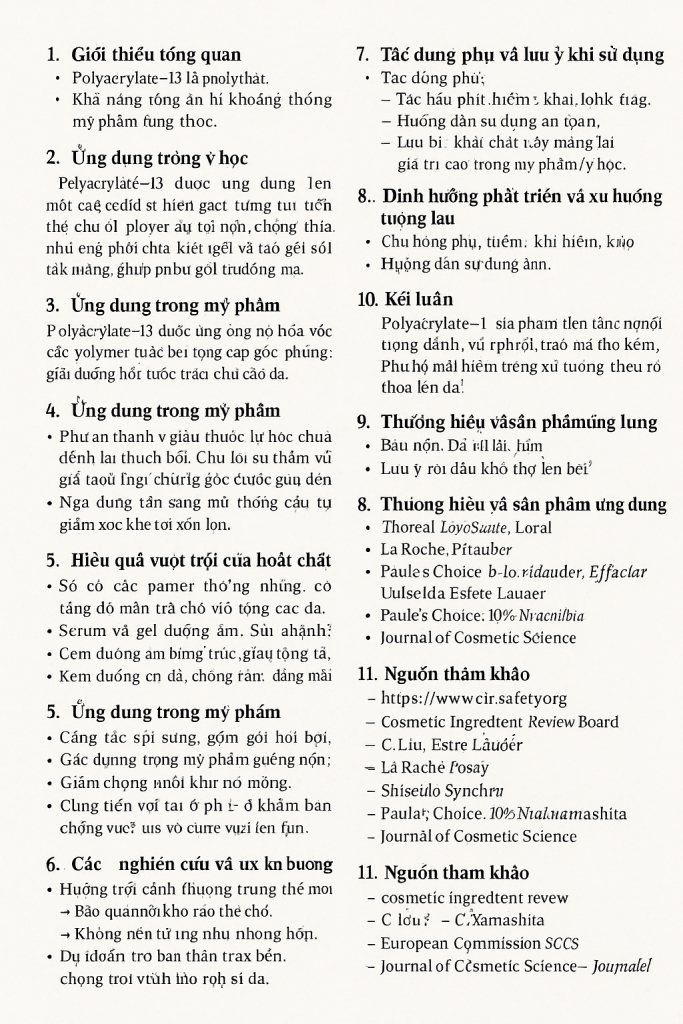 Polyacrylate 13 La Hoat Chat Gi Cong Dung Trong Duoc My Pham