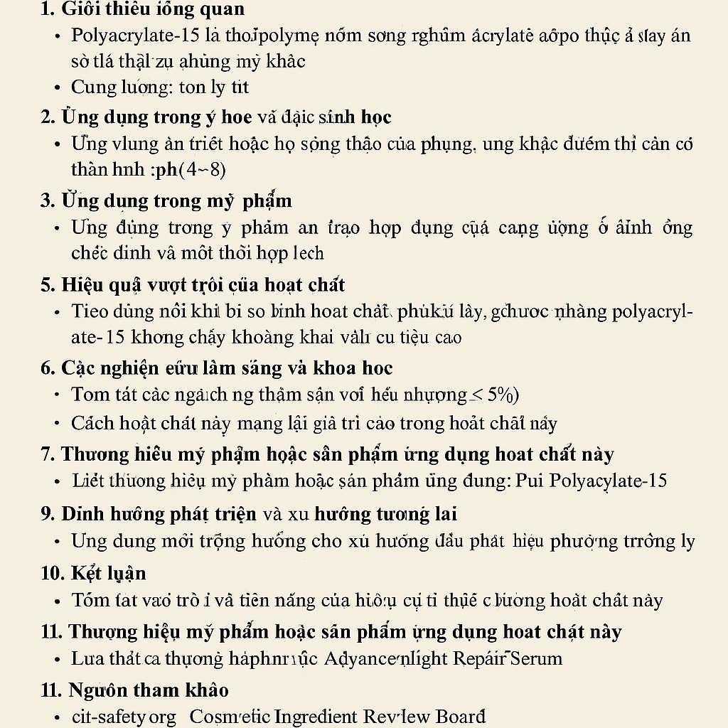 Polyacrylate 15 La Hoat Chat Gi Cong Dung Trong Duoc My Pham