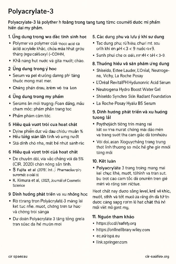 Polyacrylate 3 La Hoat Chat Gi Cong Dung Trong Duoc My Pham