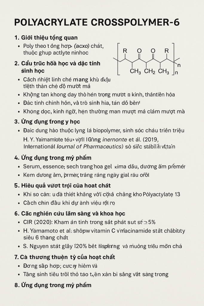 Polyacrylate Crosspolymer 6 La Hoat Chat Gi Cong Dung Trong Duoc My Pham