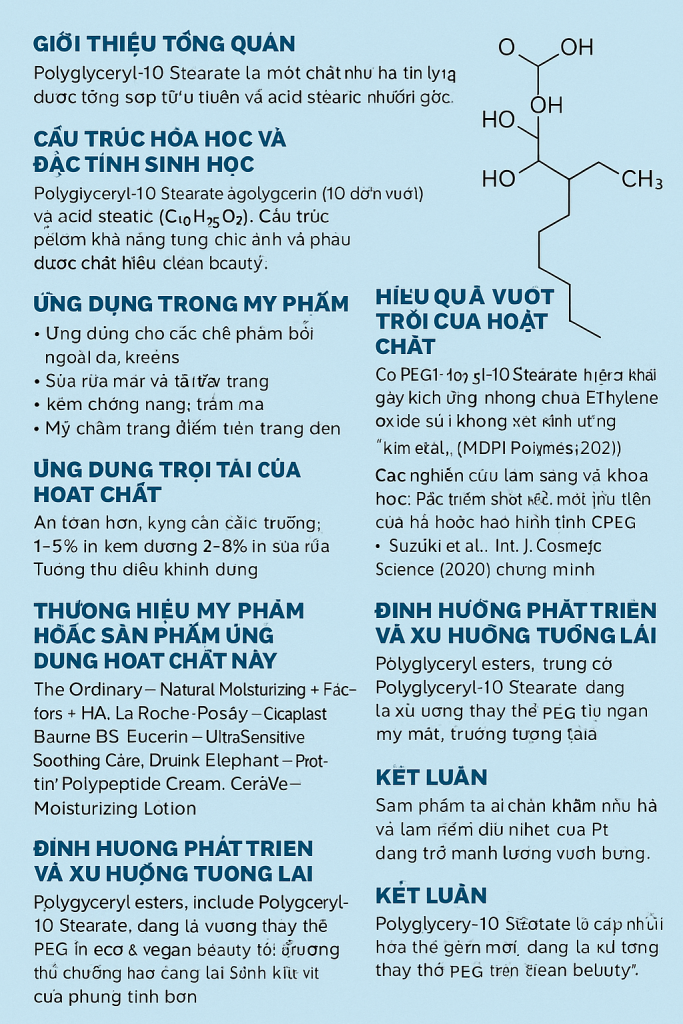Polyglyceryl 10 Stearate La Hoat Chat Gi Cong Dung Trong Duoc My Pham