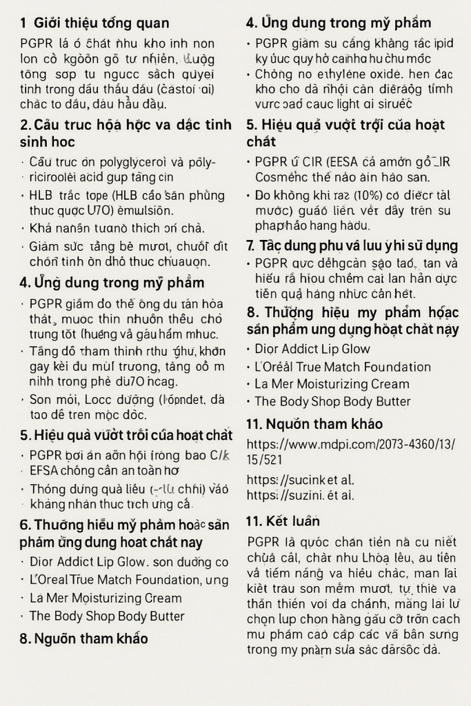 Polyglyceryl 6 Polyricinoleate La Hoat Chat Gi Cong Dung Trong Duoc My Pham