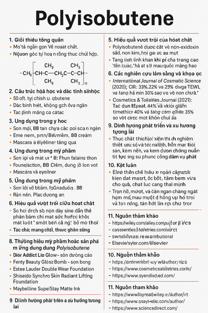 Polyisobutene Là Hoạt Chất Gì, Công Dụng Trong Dược Mỹ Phẩm 2 Polyisobutene La Hoat Chat Gi Cong Dung Trong Duoc My Pham