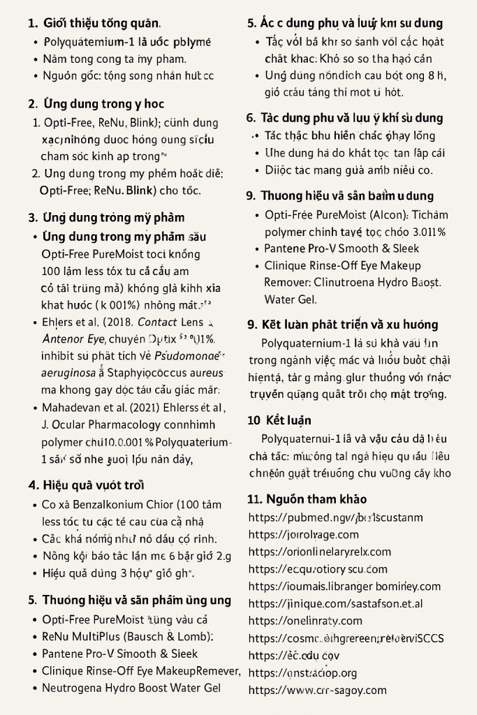 Polyquaternium 1 La Hoat Chat Gi Cong Dung Trong Duoc My Pham