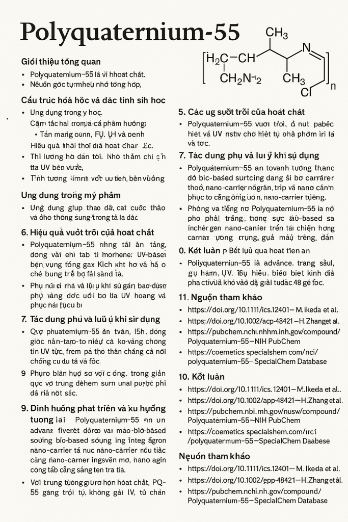 Polyquaternium 55 La Hoat Chat Gi Cong Dung Trong Duoc My Pham