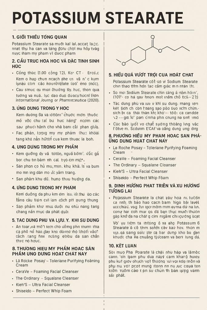 Potassium Stearate La Hoat Chat Gi Cong Dung Trong Duoc My Pham