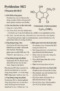 Pyridoxine HCl La Hoat Chat Gi Cong Dung Trong Duoc My Pham
