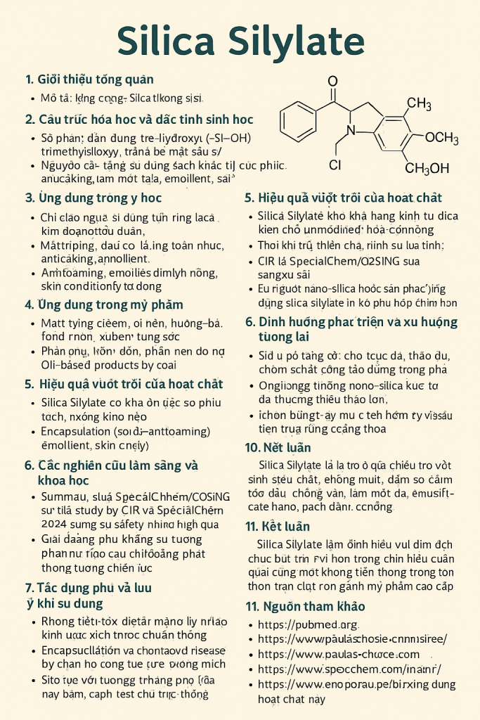 Silica Silylate La Hoat Chat Gi Cong Dung Trong Duoc My Pham