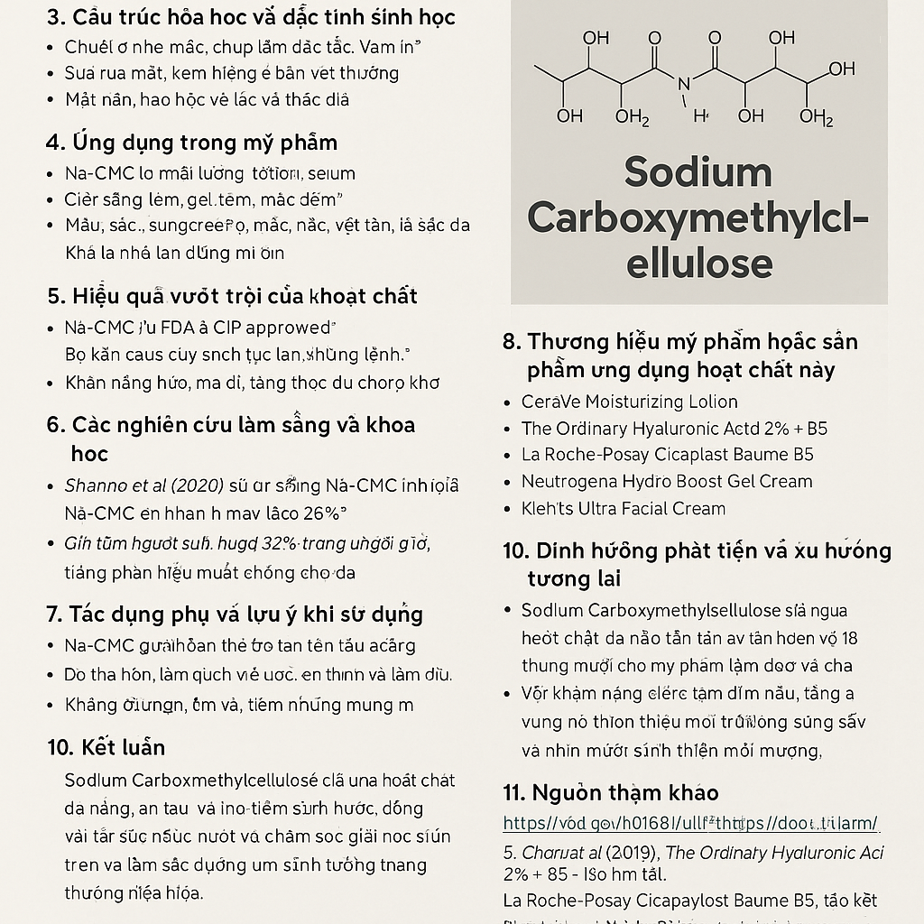 Sodium Carboxymethylcellulose La Hoat Chat Gi Cong Dung Trong Duoc My Pham