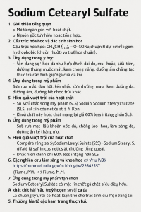 Sodium Cetearyl Sulfate La Hoat Chat Gi Cong Dung Trong Duoc My Pham