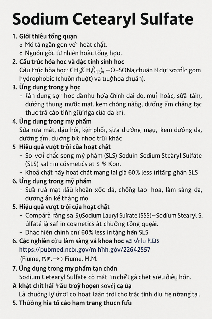 Sodium Cetearyl Sulfate La Hoat Chat Gi Cong Dung Trong Duoc My Pham