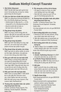 Sodium Methyl Cocoyl Taurate La Hoat Chat Gi Cong Dung Trong Duoc My Pham